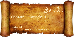 Csató Kornél névjegykártya